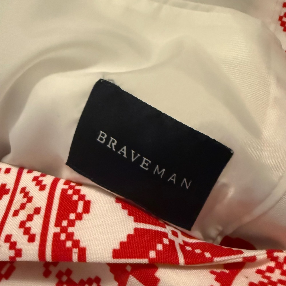 Braveman Mens Christmas Suit Fair Isle Reindeer Snowflake Red White‎ 46R 40W - Picture 3 of 12